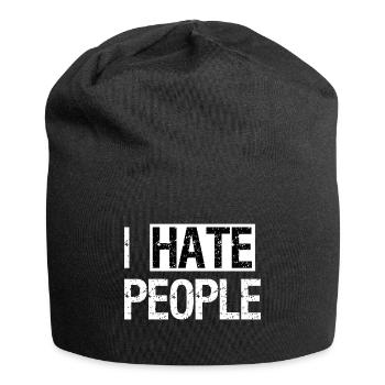 I hate people - Jersey-Beanie - Schwarz - Vorne