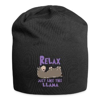 Relax Lama - Jersey-Beanie - Schwarz - Vorne
