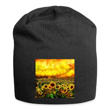 Les tournesols abstraits wsstd - Bonnet en jersey - noir - Devant