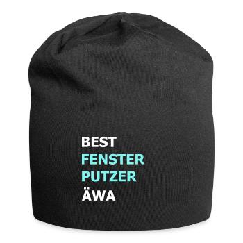 Bester Fensterputzer Reiniger Hausmann Geschenk - Jersey-Beanie - Schwarz - Vorne