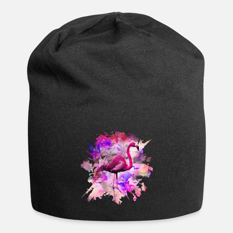 Flamant rose - Bonnet en jersey - noir