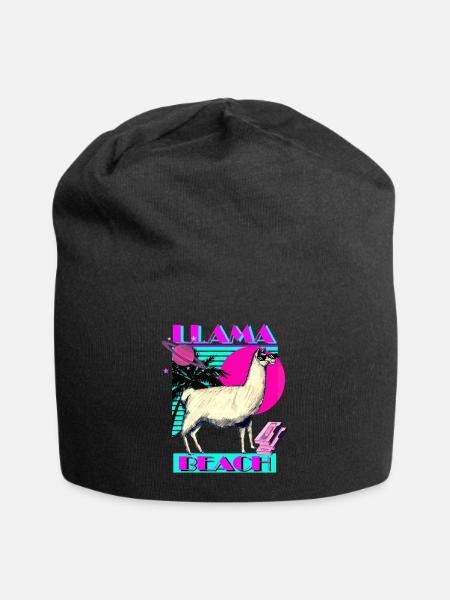 Llama Beach - Bonnet en jersey - noir