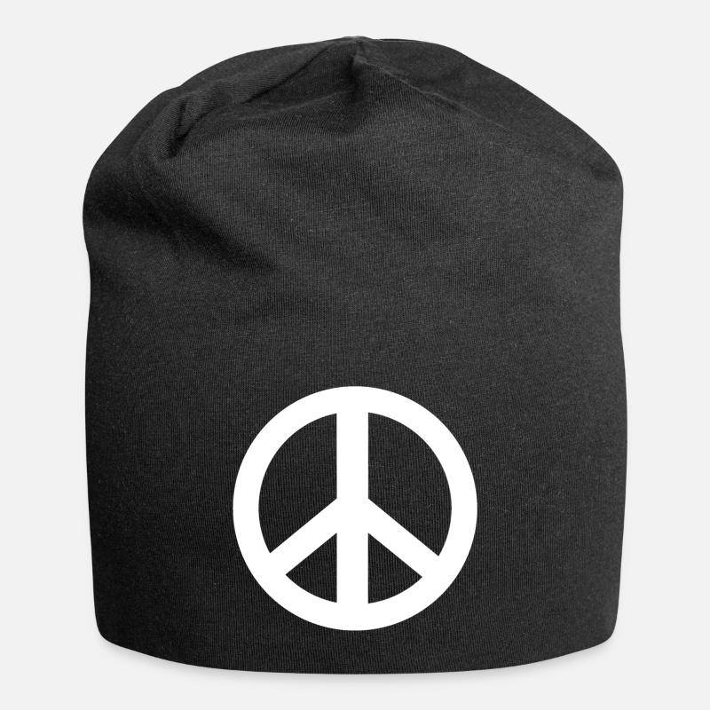 Peacezeichen Friedenszeichen Friedensbewegung - Jersey-Beanie - Schwarz