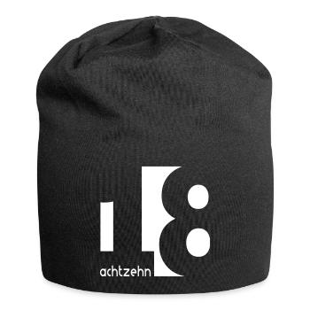 18 achtzehn - Jersey-Beanie - Schwarz - Vorne