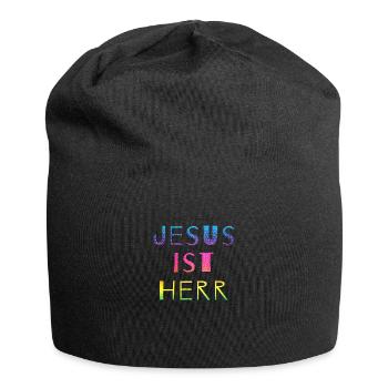Jesus is Lord, Saves, Christ, Lord, God, Bible - Jersey Beanie - black - Front