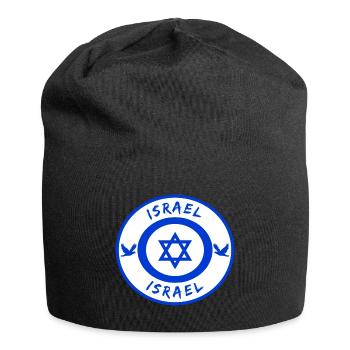 Israel Kreis mit Nationalflagge Geschenk - Jersey-Beanie - Schwarz - Vorne