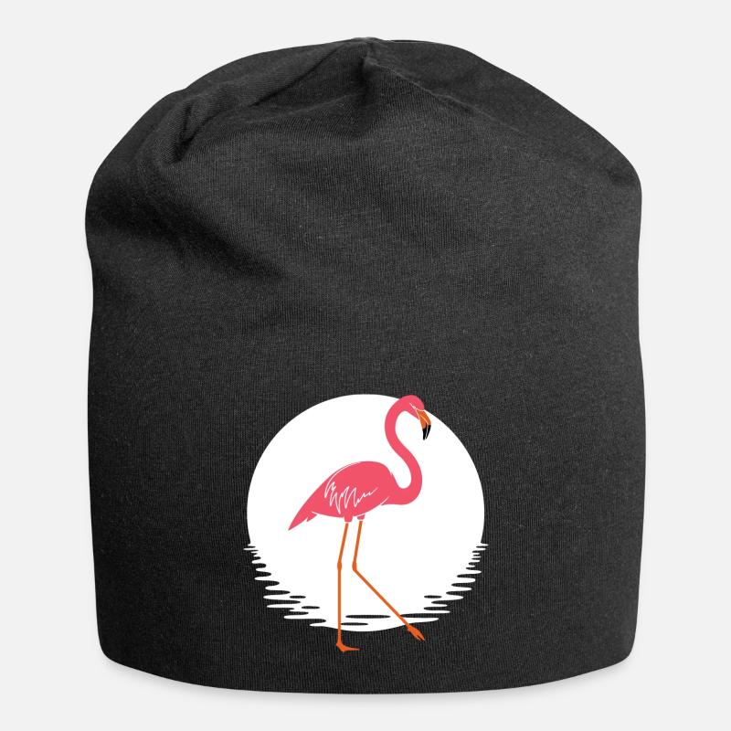 Flamingo - Jersey-Beanie - Schwarz