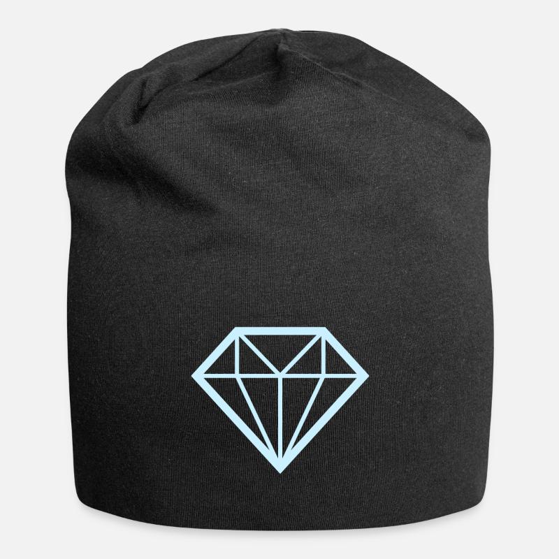 Diamant Geometrie Linien - Jersey-Beanie - Schwarz