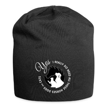 Cheval t-shirt et cadeau de chat - Bonnet en jersey - noir - Devant