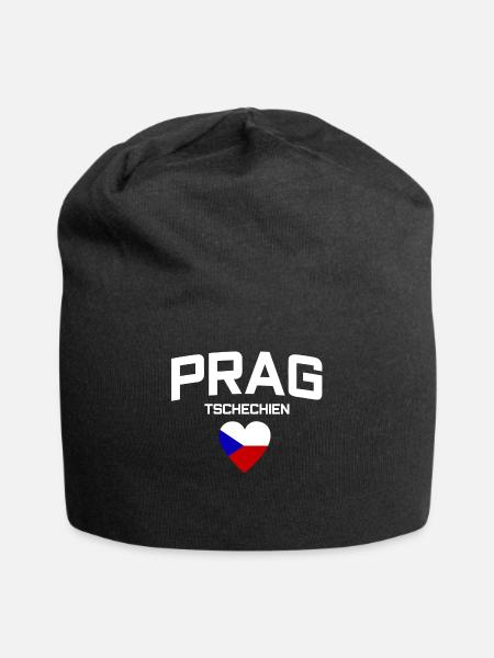 Prag Tschechien - Jersey-Beanie - Schwarz