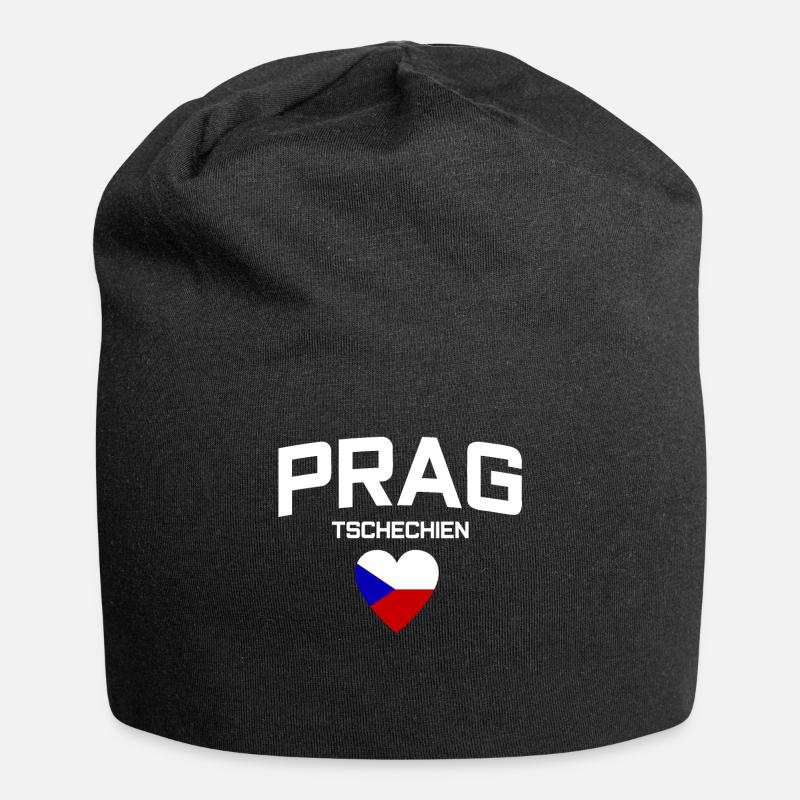 Prag Tschechien - Jersey-Beanie - Schwarz