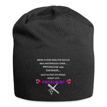Friseurin ist Chemikerin und Psychologe in einem - Jersey-Beanie - Schwarz - Vorne