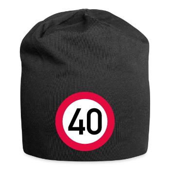 40 ans Attention ! Panneau de signalisation 40 km/h - Bonnet en jersey - noir - Devant