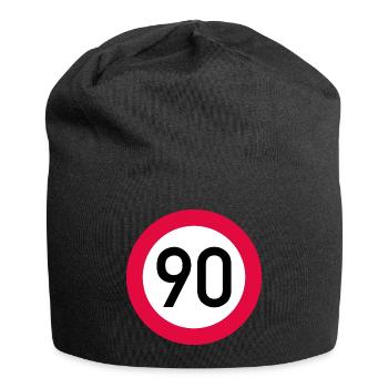 90 ans Attention ! Panneau de signalisation 90 km/h - Bonnet en jersey - noir - Devant