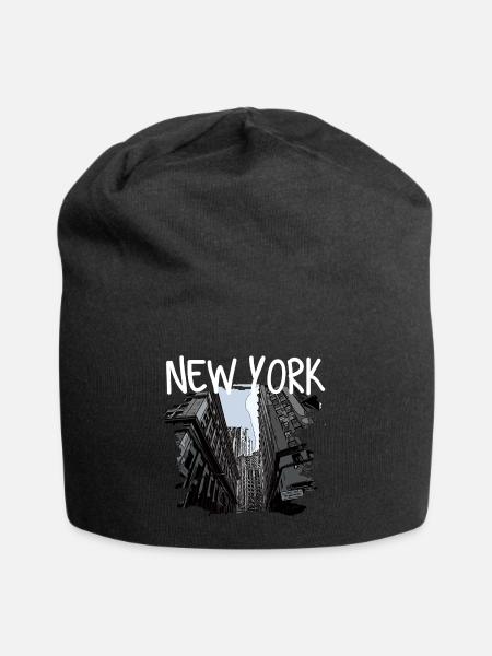 New York - Jersey-Beanie - Schwarz