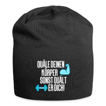 Gewichtheben Gym Fitness - Jersey-Beanie - Schwarz - Vorne