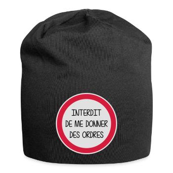 Interdit de me donner des ordres - Enfant - Bébé - Bonnet en jersey - noir - Devant