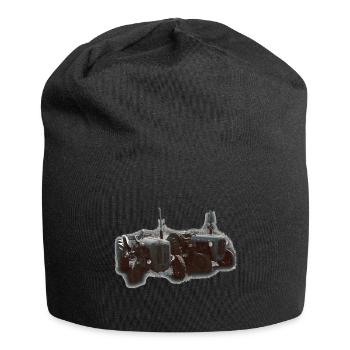 Traktorenduo im Feld - Jersey-Beanie - Schwarz - Vorne