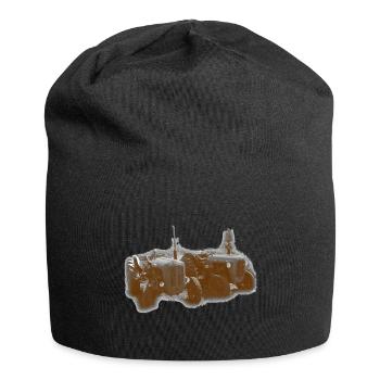 Vintage Tractors Rust Orange - Jersey Beanie - black - Front