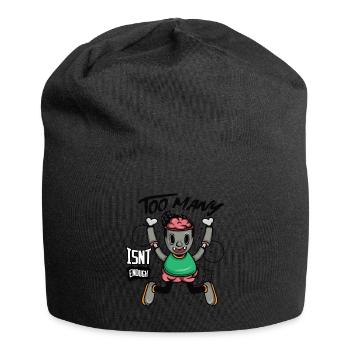 Hallo! Erhalten Sie dieses einzigartige - Jersey-Beanie - Schwarz - Vorne