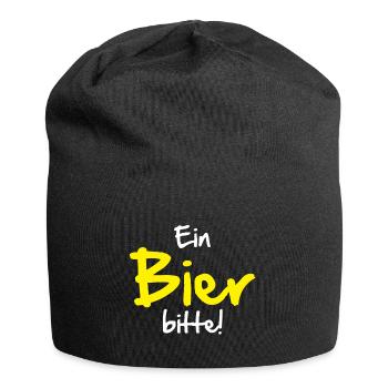 Ein Bier bitte - Jersey-Beanie - Schwarz - Vorne