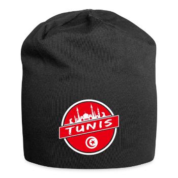 Tunis design avec mosquée / tunisie - Bonnet en jersey - noir - Devant