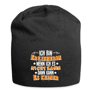 Erzieherin - Jersey-Beanie - Schwarz - Vorne