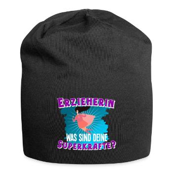 Erzieherin - Jersey-Beanie - Schwarz - Vorne