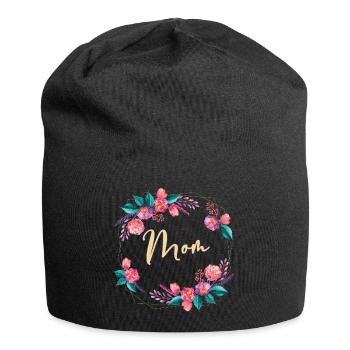 Fleurs de maman - Bonnet en jersey - noir - Devant