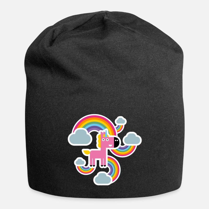 Rainbow unicorn - Jersey Beanie - black