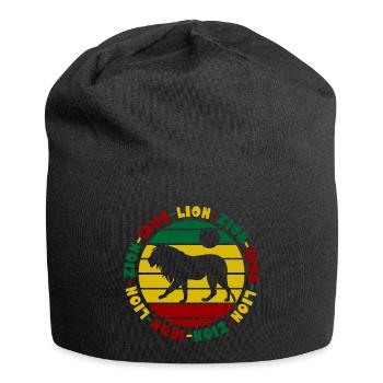 Iron Lion Zion Rastafari Reggae Löwe - Jersey-Beanie - Schwarz - Vorne