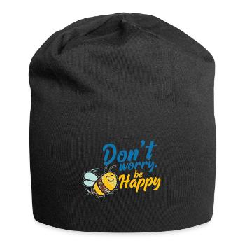 Don´t Worry Be Happy Biene - Jersey-Beanie - Schwarz - Vorne