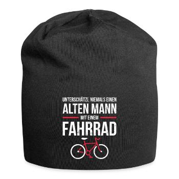 Alter Mann mit einem Fahrrad Geschenk - Jersey-Beanie - Schwarz - Vorne