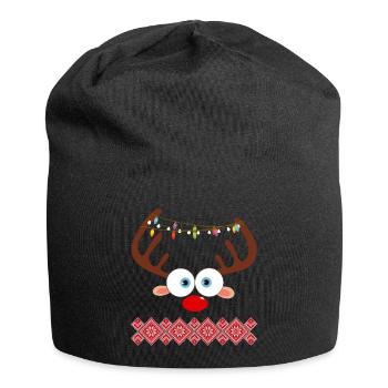 Rentier Weihnachten hässlich - Jersey-Beanie - Schwarz - Vorne