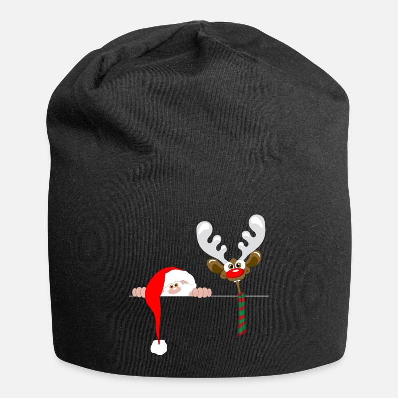 crazy Weihnachtsmann Rentier lustig - Jersey-Beanie - Schwarz