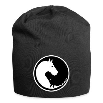 Pferd - Jersey-Beanie - Schwarz - Vorne