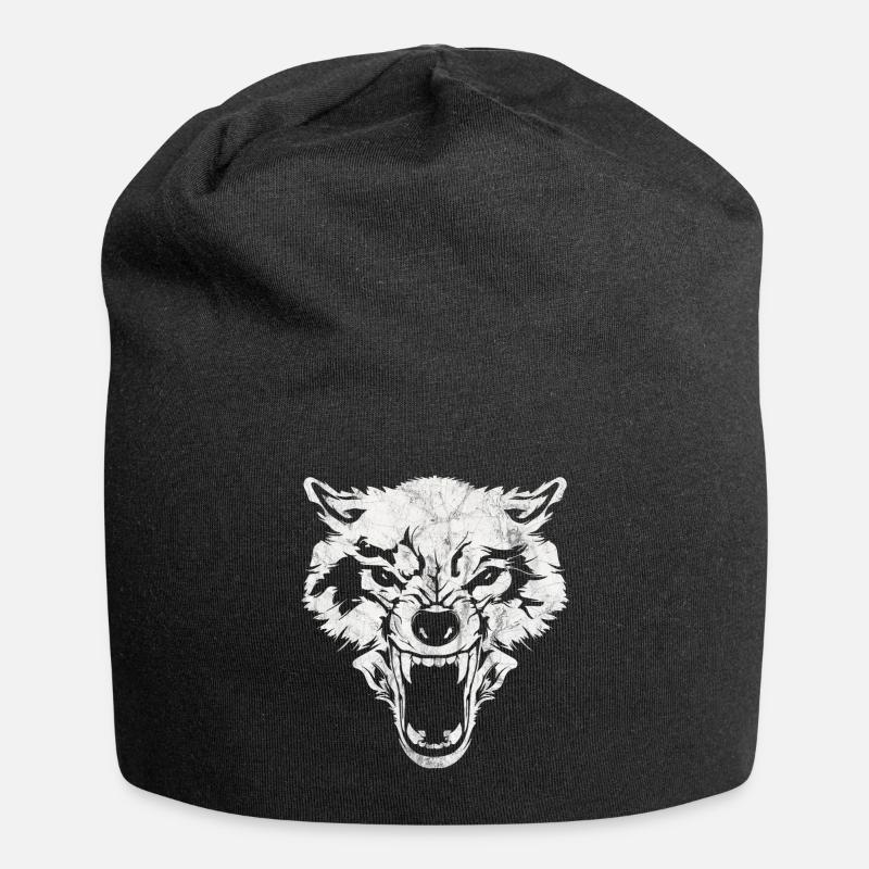 Wolf - Bonnet en jersey - noir