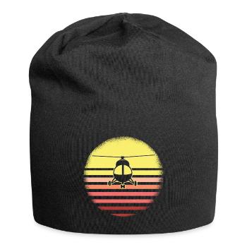 Pilote d'hélicoptère rétro - Bonnet en jersey - noir - Devant