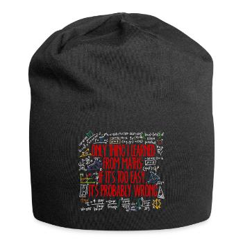 Mathe Mathematik Algebra Rechnen Lustig Sprüche - Jersey-Beanie - Schwarz - Vorne