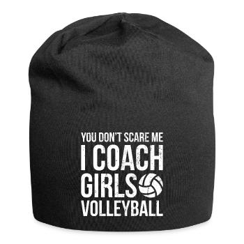 I coach Girls Volleyball Trainer Gift - Jersey Beanie - black - Front