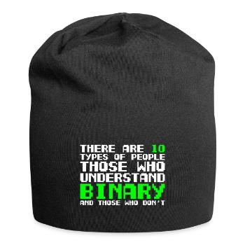 There are two types of people binary programmers - Jersey Beanie - black - Front