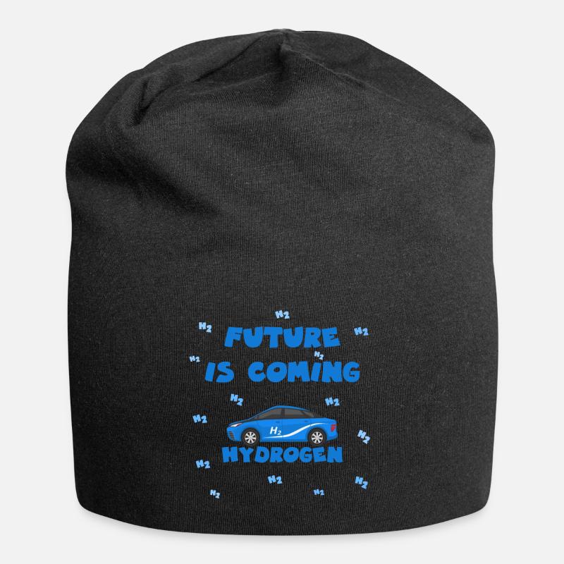 Wasserstoff Energie Antrieb der Zukunft - Jersey-Beanie - Schwarz