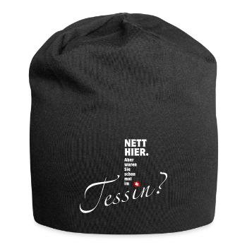 Tessin - nett hier | Ticino - Jersey-Beanie - Schwarz - Vorne