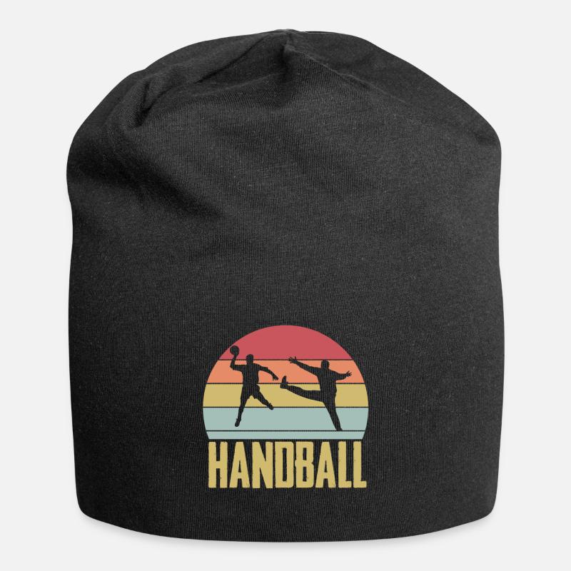 Vintage Retro Handball - Jersey-Beanie - Schwarz