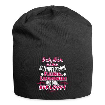 Altenpflegerin - Jersey-Beanie - Schwarz - Vorne