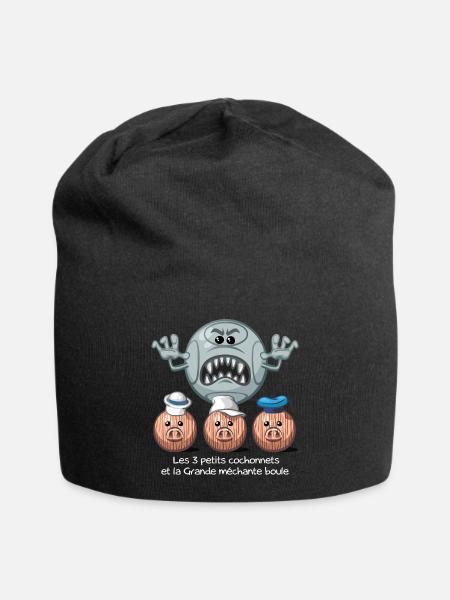 Les 3 petits cochonnets - Jersey-Beanie - Schwarz