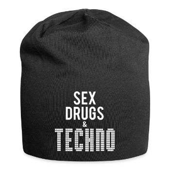 Techno - Jersey Beanie - black - Front