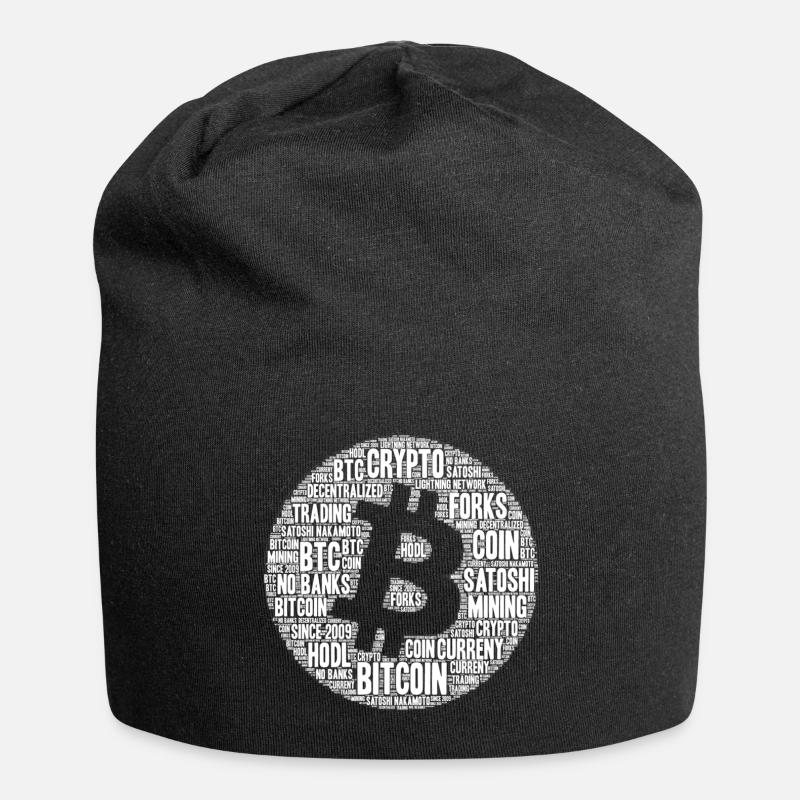 Bitcoin LOGO BTC BUBBLE pour tous les amateurs de crypto - Bonnet en jersey - noir