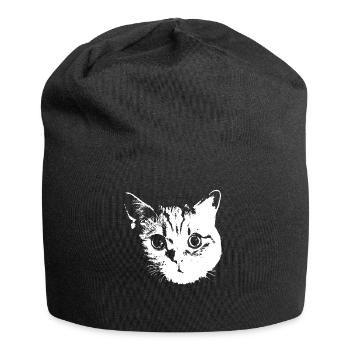 Katze, Katzen - Jersey-Beanie - Schwarz - Vorne