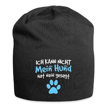Lustiger Spruch Witzige Sprüche Hunde Hund Pfote - Jersey-Beanie - Schwarz - Vorne